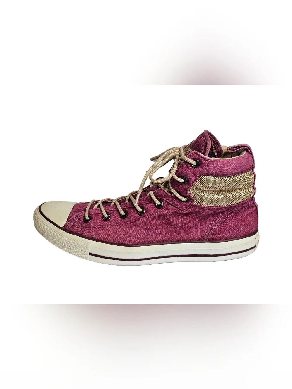 Converse Chuck Taylor All Star High Street Burgundy Maroon Tan Sneakers Men's 12